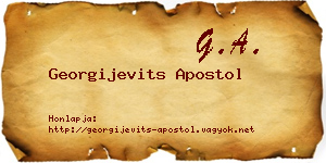 Georgijevits Apostol névjegykártya